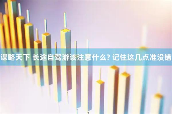 谋略天下 长途自驾游该注意什么? 记住这几点准没错